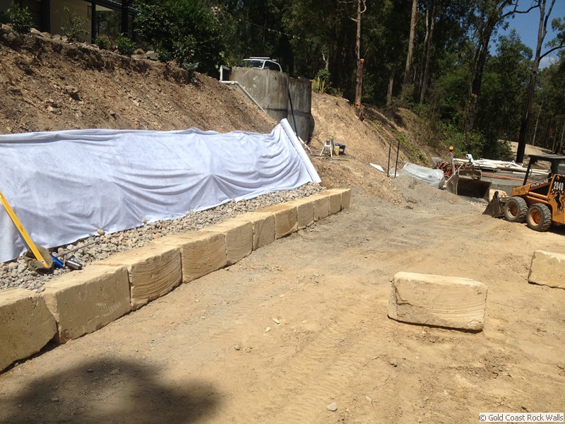 Fitted blocks for retaining wall on Gold Coast Qld