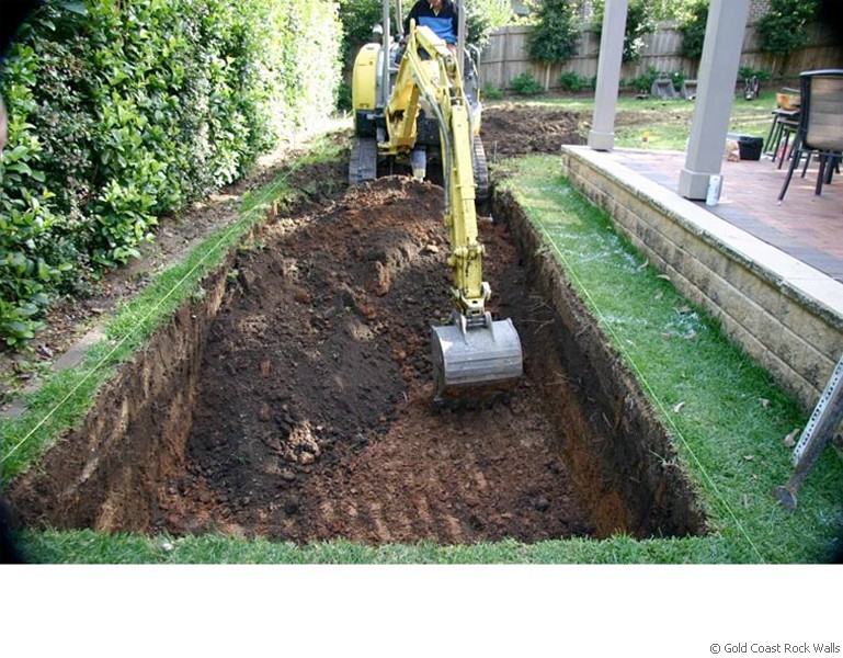 Ornamental pond excavations