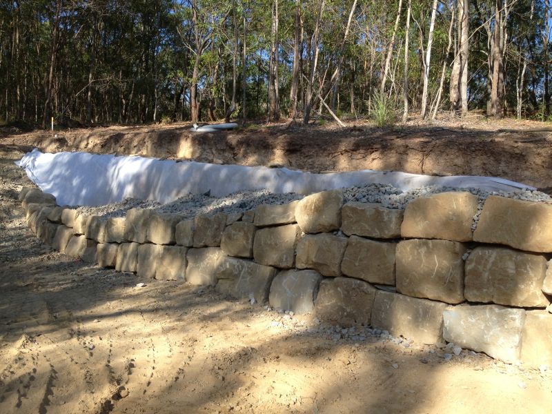 Rock wall in progress