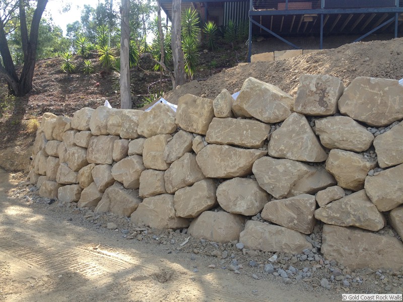 Rock retaining wall Gold Coast