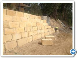 Sandstone wall in progress
